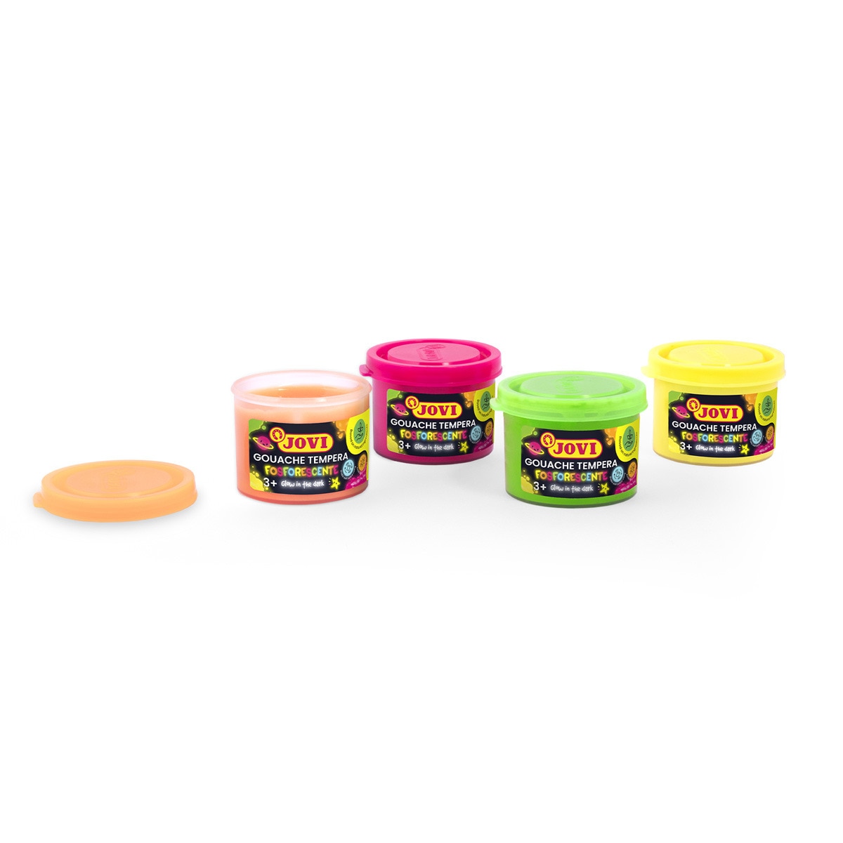 GOUACHE TEMPERA + 4 botes Jovi Fosforescente Multicolor-3