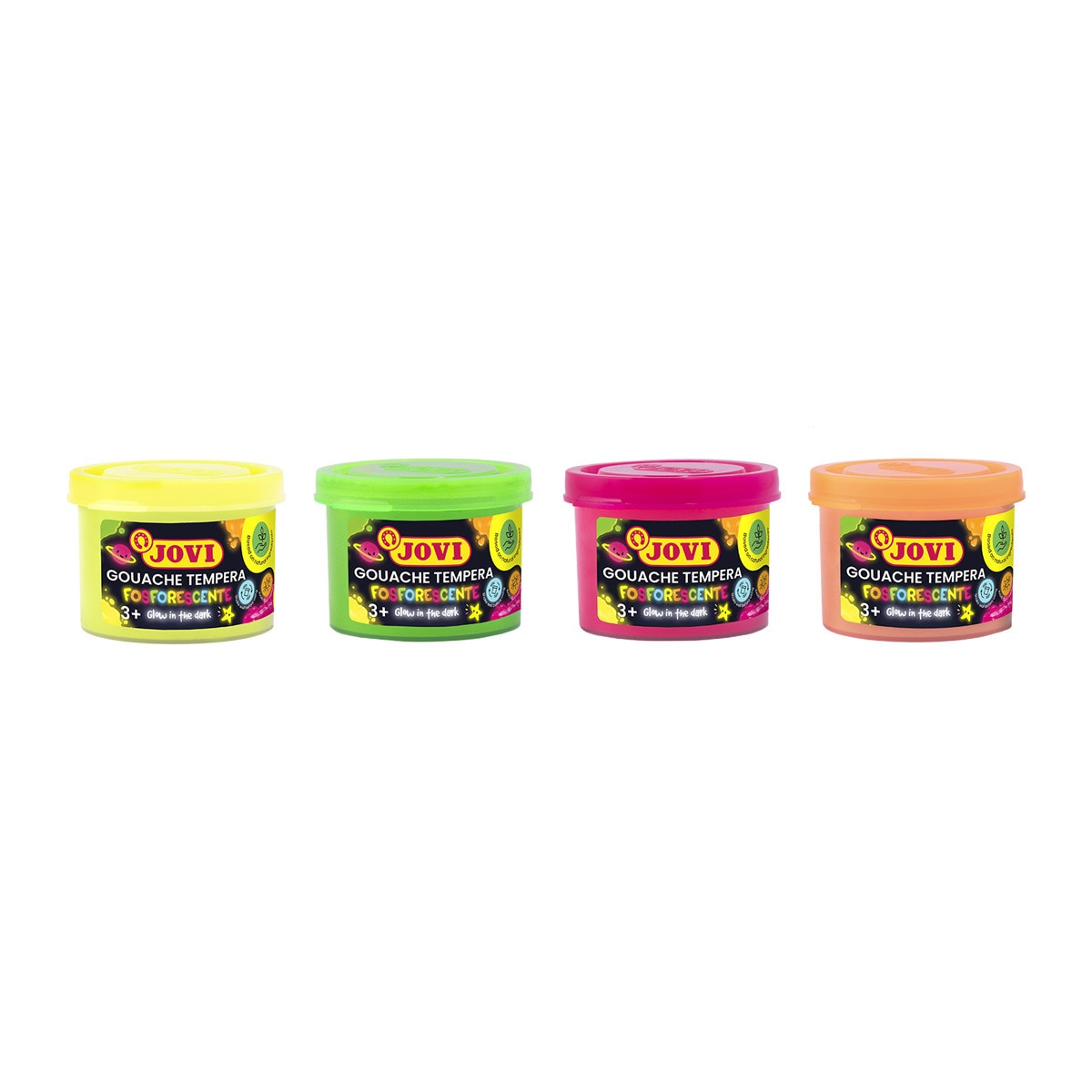 GOUACHE TEMPERA + 4 botes Jovi Fosforescente Multicolor-2