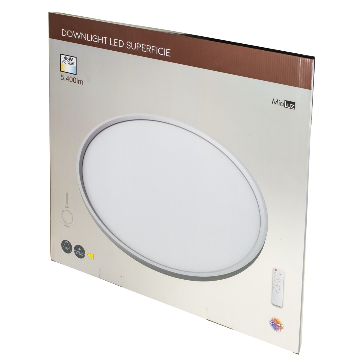 Panel LED Superficie Redondo 45 W 5400 lm Gris-9