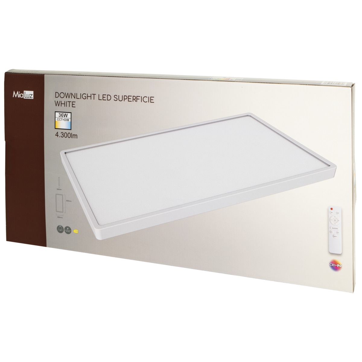 Panel LED Superficie Rectangular 36 W 4300 lm Metal-7