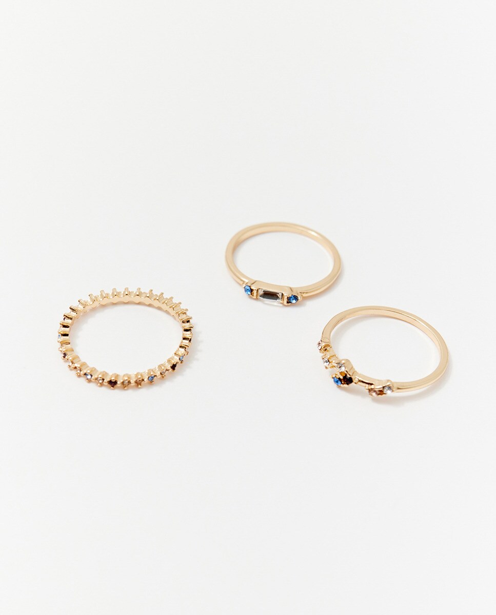 Conjunto de 6 Anéis Delicados Multicolor-2