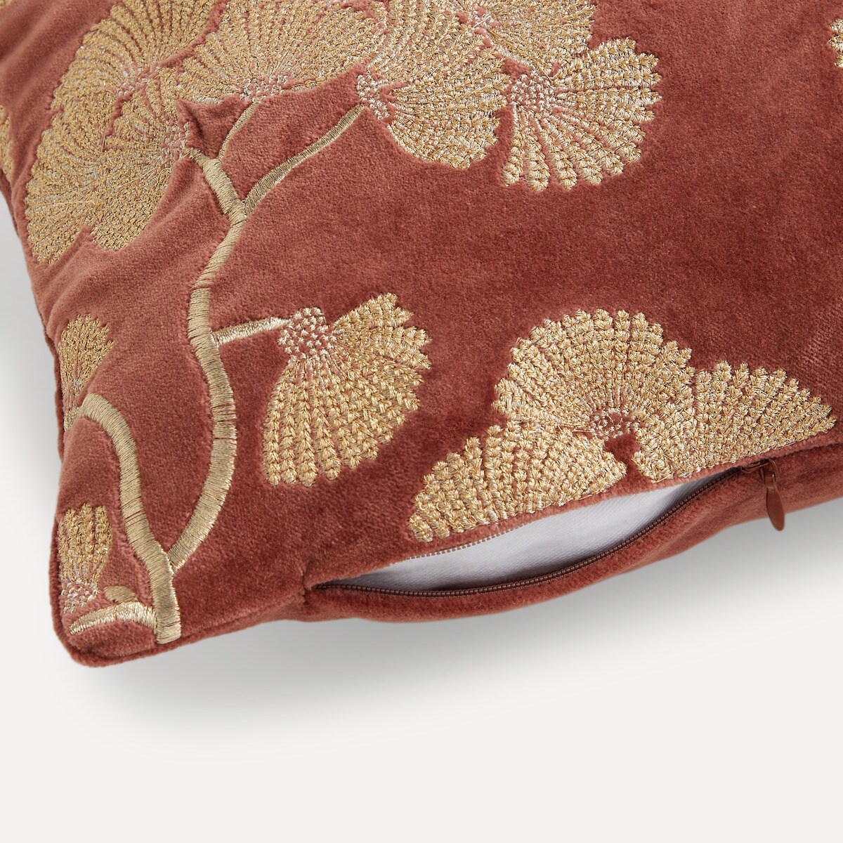 Almofada Decorativa Retangular Bordada Harmony Cobre-3