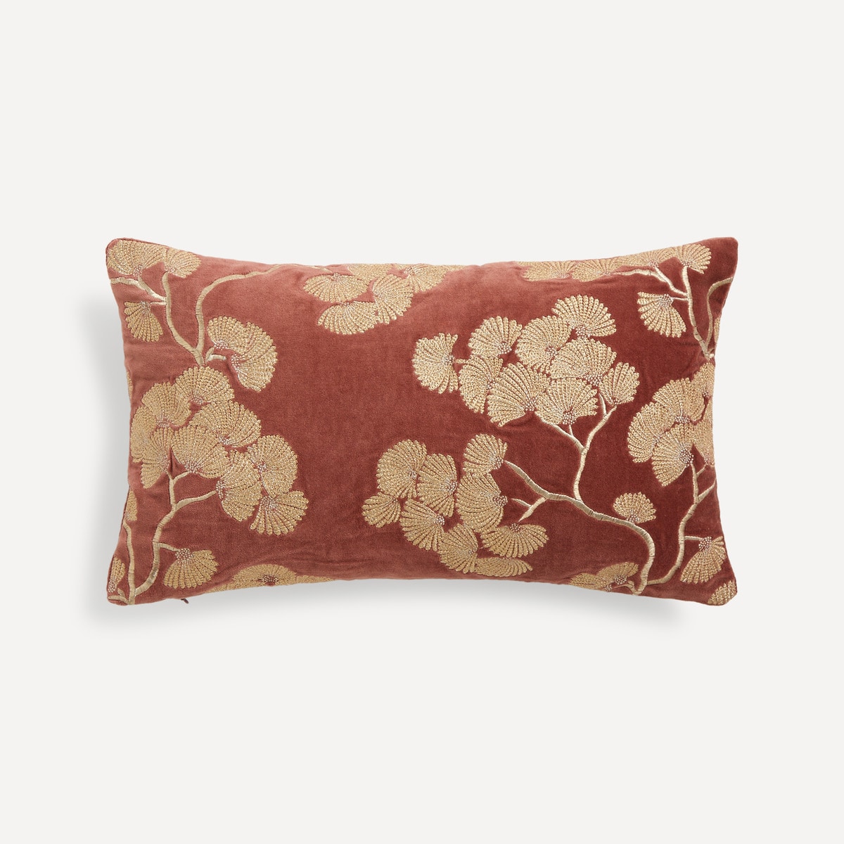 Almofada Decorativa Retangular Bordada Harmony Cobre-2