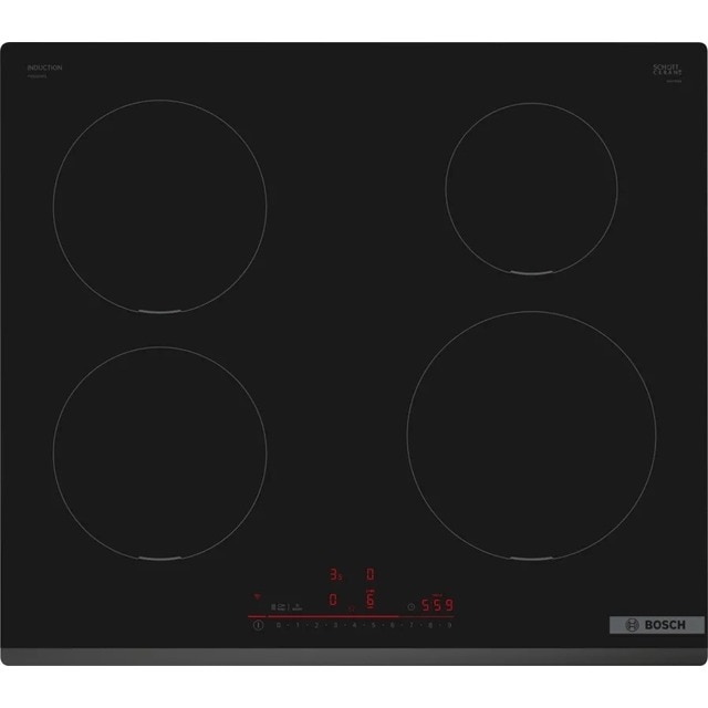 Imagem 0 de Placa de Indução Bosch Serie 6 PIE631HB1E de 4 Zonas e de 60 cm - Preto
