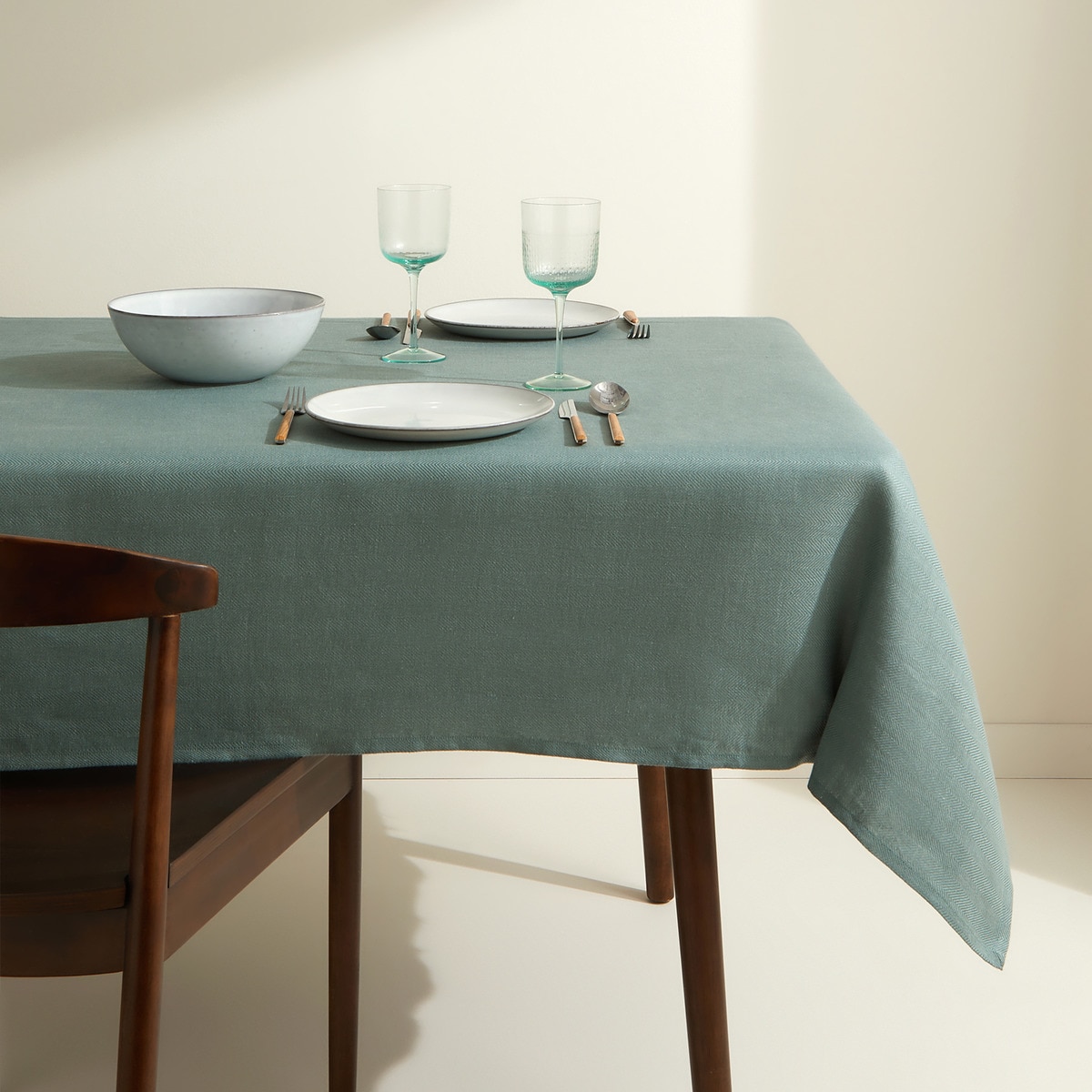 Toalha de mesa de linho Sidney Verde-1