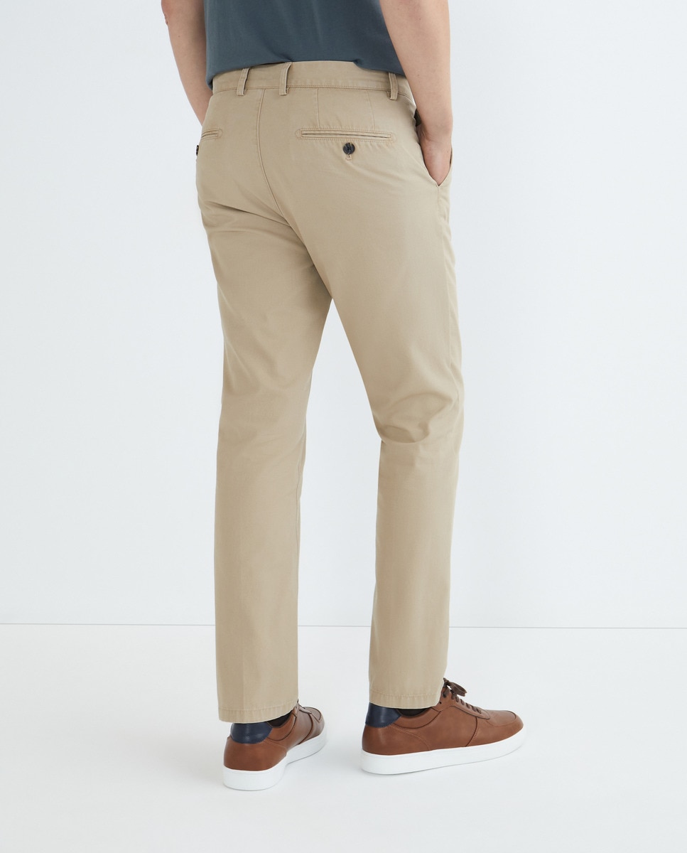 Pantalón de hombre chino básico Marrón claro-3