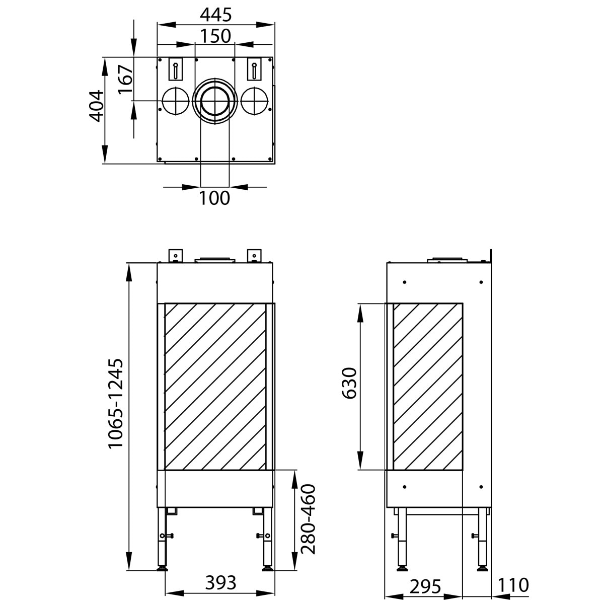 Hogar Gas Propano MG-38/63 Cristal Lateral Derecho Madera-3