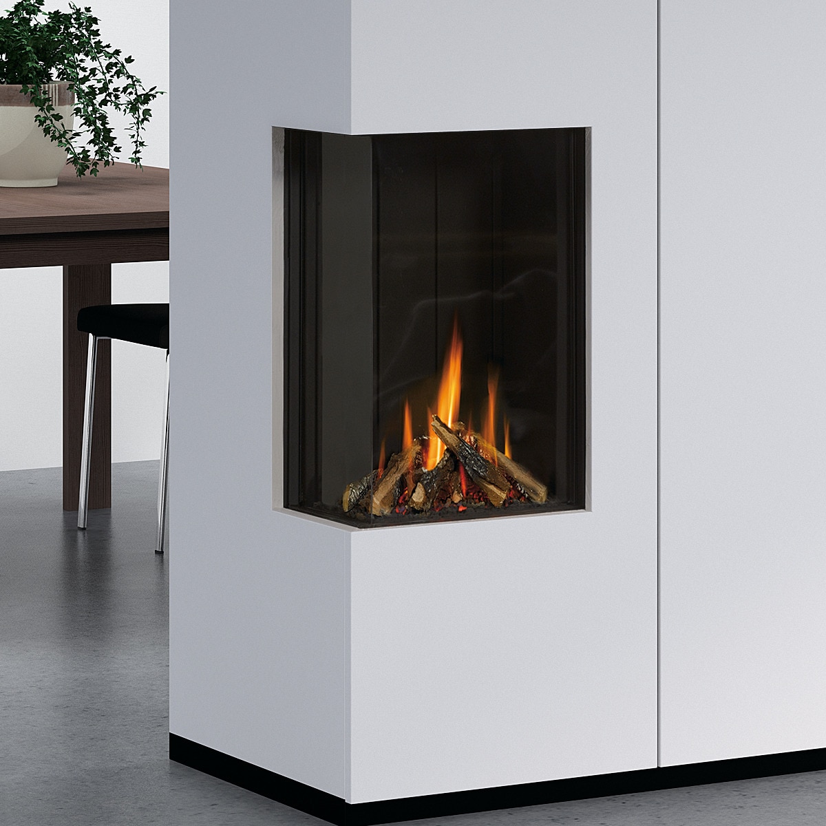 Hogar Gas Propano MG-38/63 Cristal Lateral Izquierdo Madera-2