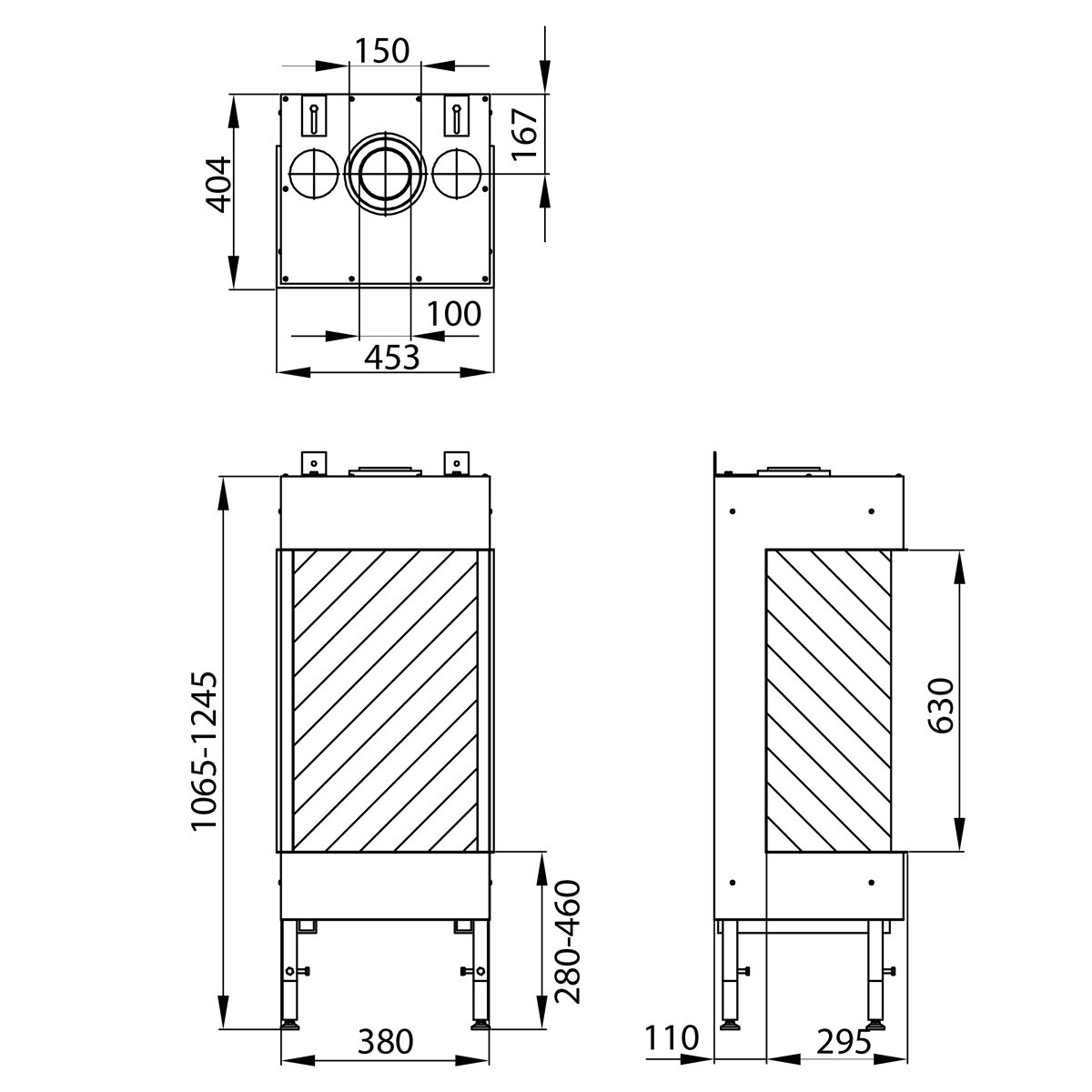 Hogar Gas Propano MG-38/63 TC 3 Caras Madera-3