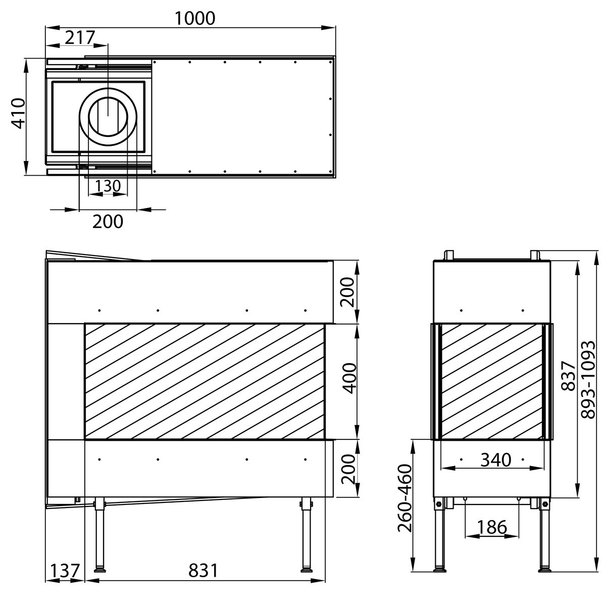 Hogar Gas Natural MG-83-34/40 en U Madera-4