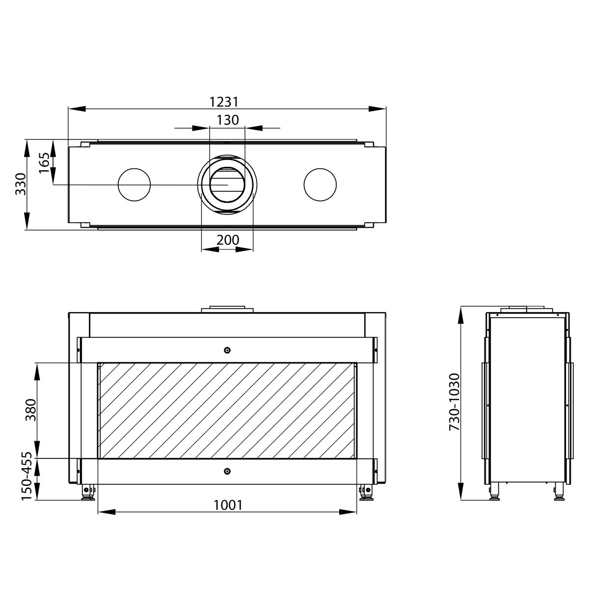 Hogar Gas Propano MG-100/38 Túnel DQ 2 Caras Cristal-4