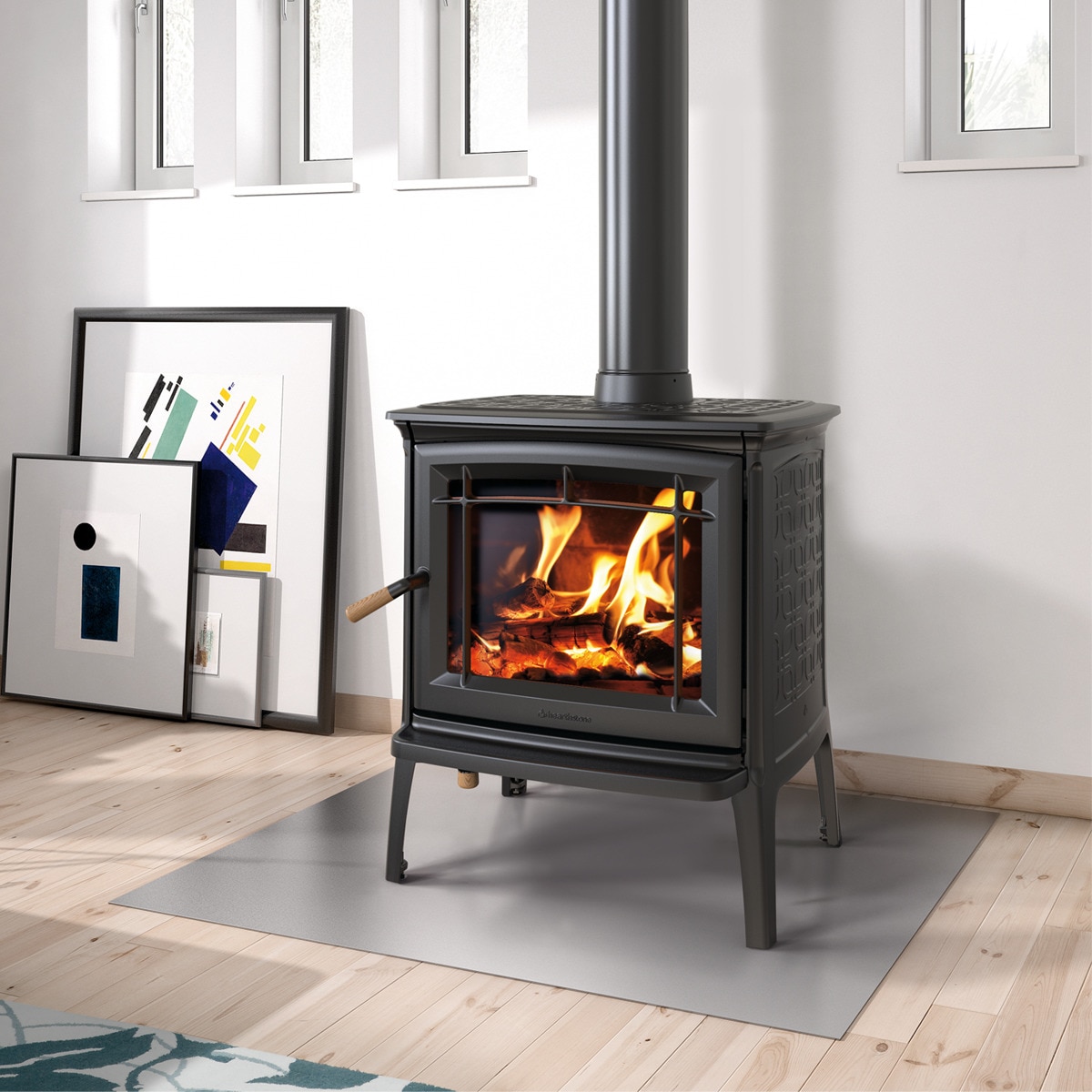 Estufa de Leña Shelburne Pintada Negro / Madera-2