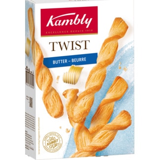 Bolachas Twist de Manteiga embalagem 100 g - Kambly