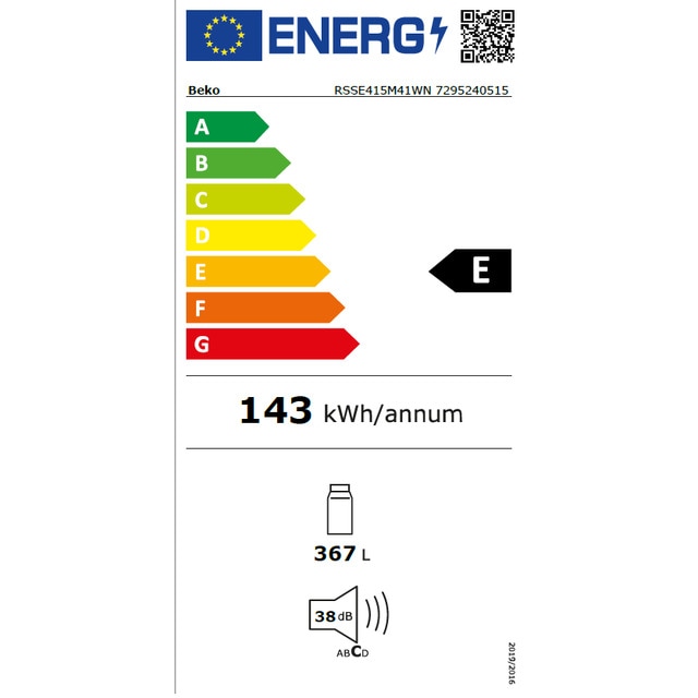 Frigorífico 1 puerta Beko Sistema Cíclico - RSSE415M41WN Blanco-4