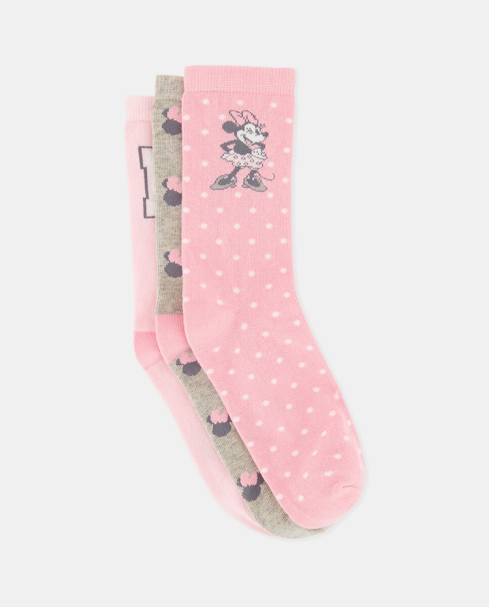 Pack de Três Pares de Meias da Minnie Mouse Rosa-1