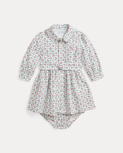 Imagen 0 de Vestido de bebé niña de algodón con flores