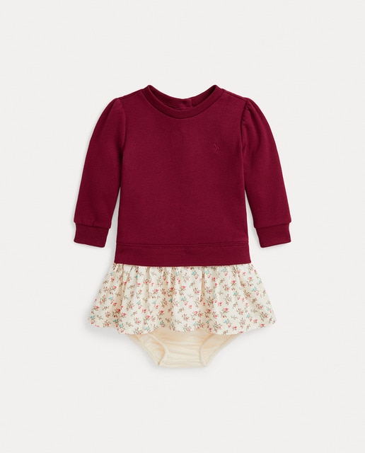 Imagen 0 de Vestido de bebé niña combinado con falda de flores