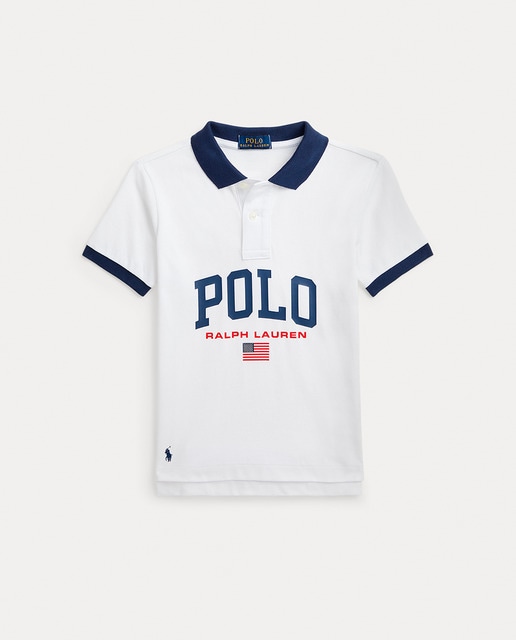 Imagen 0 de Polo de niño de algodón en blanco
