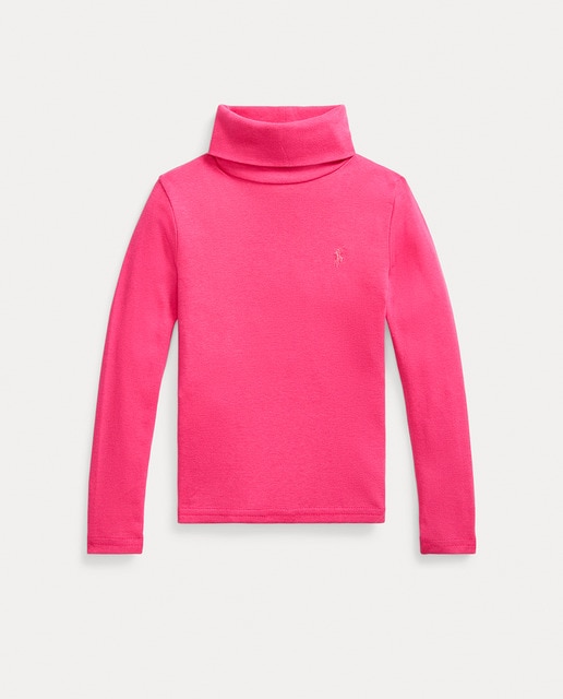 Imagen 0 de Camiseta de niña de cuello cisne en rosa