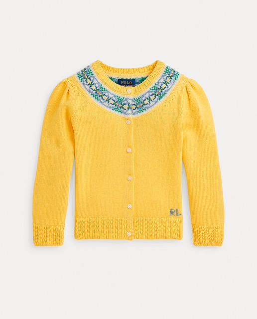 Imagen 0 de Cárdigan de niña fairisle en amarillo