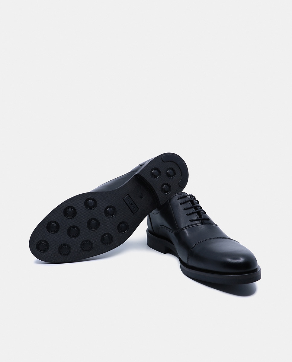 Sapatos com Atacadores Lisos Preto-8