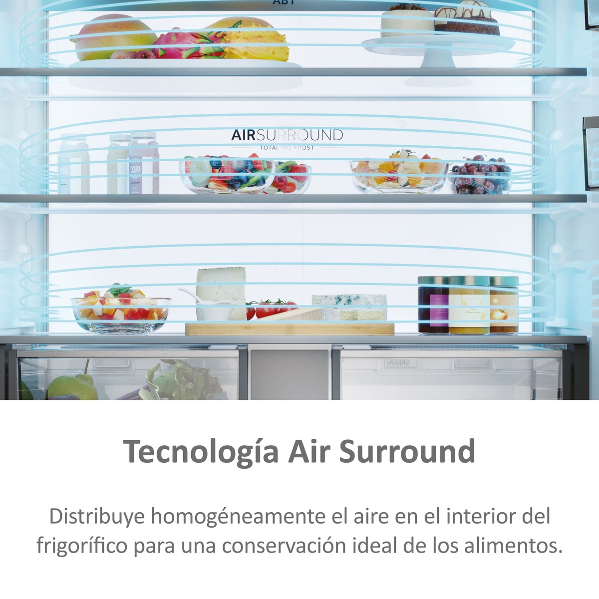 Frigorífico americano Haier, Total no Frost, Motor Inverter,FD 90 Series 7 - HFR79F19EFGK Glass Inox Look-12