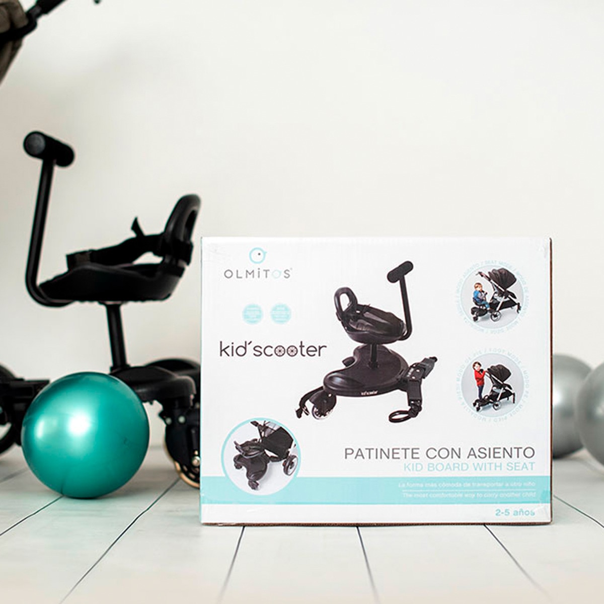 Trotinete para Carrinho de Passeio - Preto Preto-15