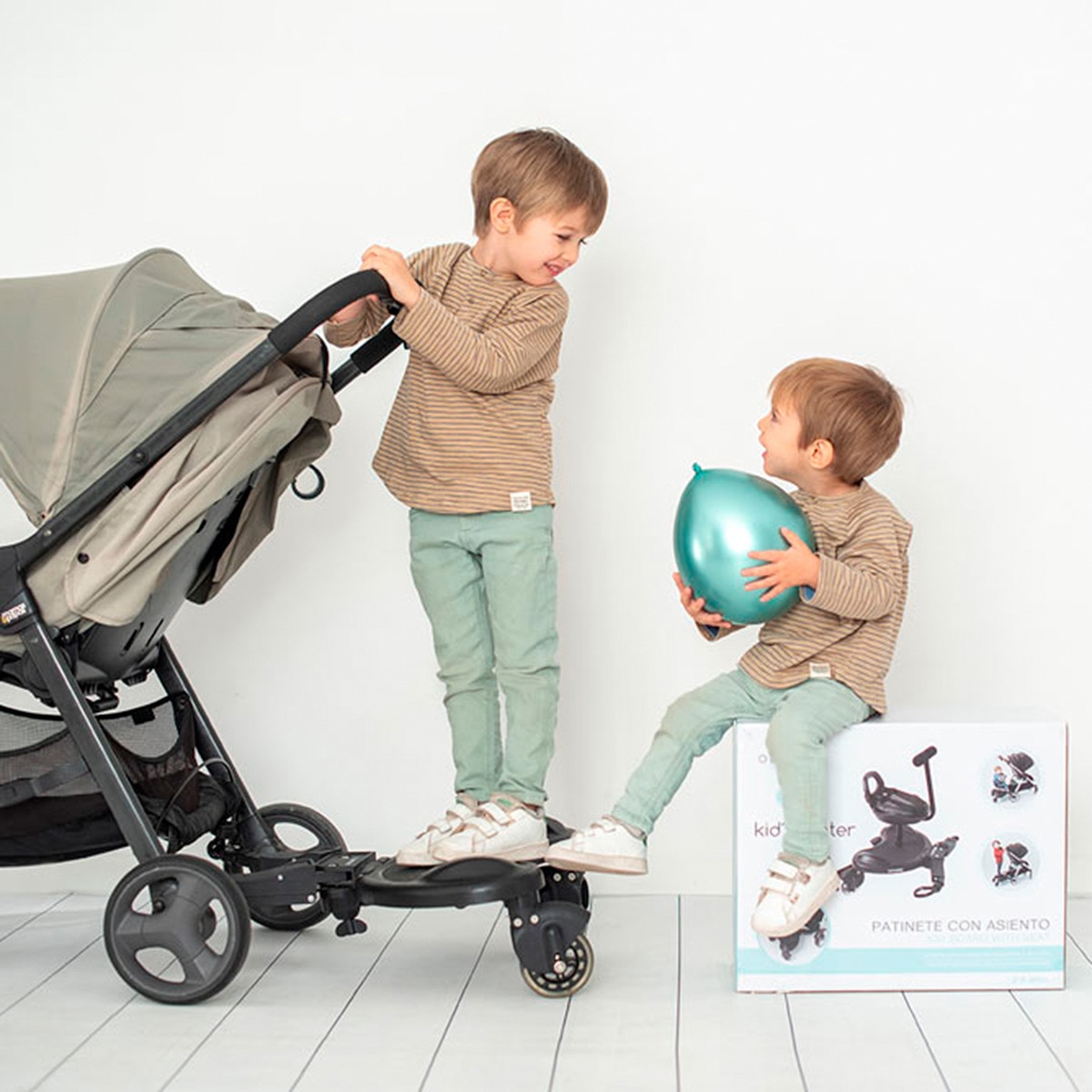 Trotinete para Carrinho de Passeio - Preto Preto-14