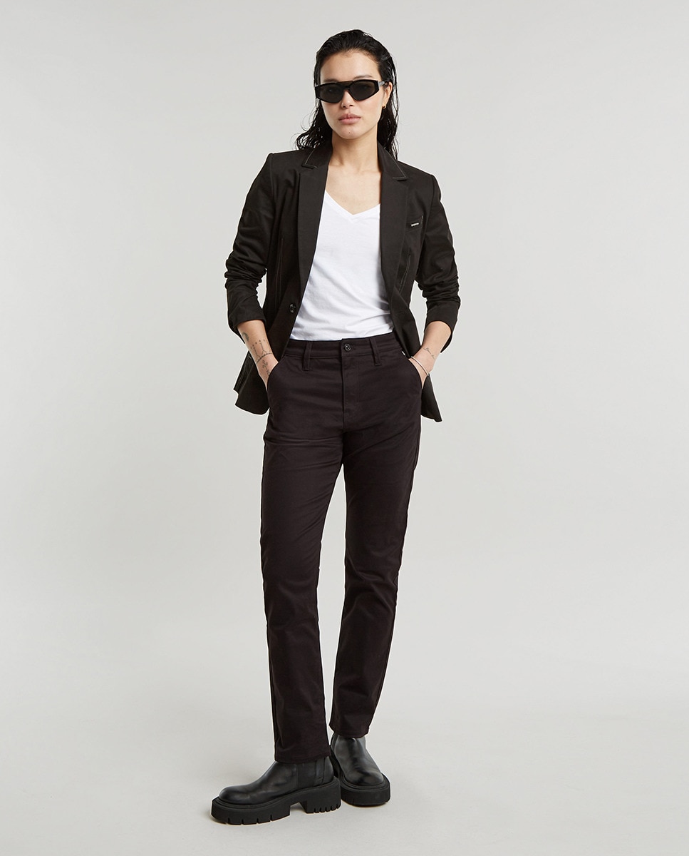 Calças Chino Slim Preto-7