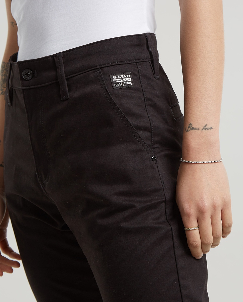 Calças Chino Slim Preto-5