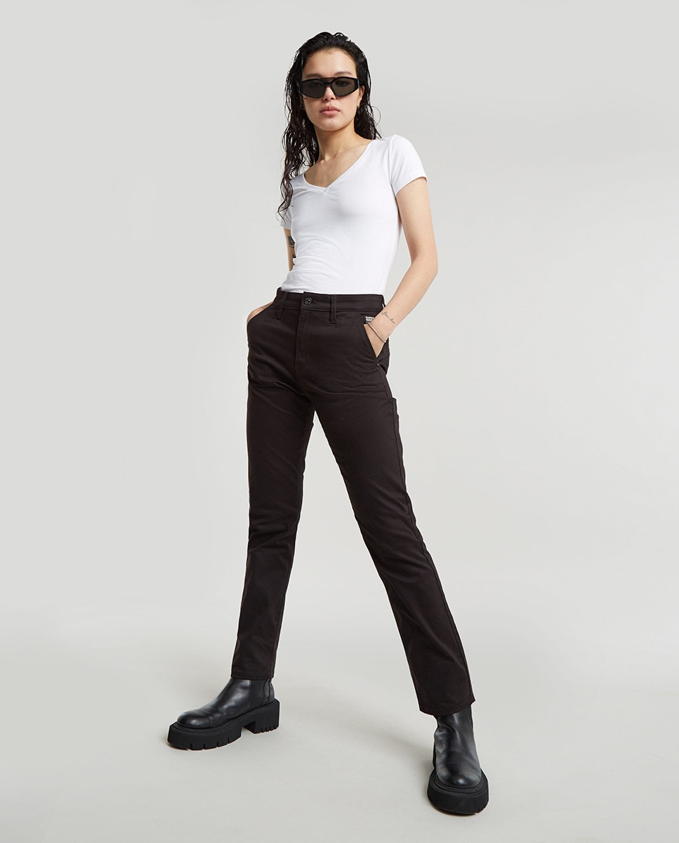 Calças Chino Slim Preto-1