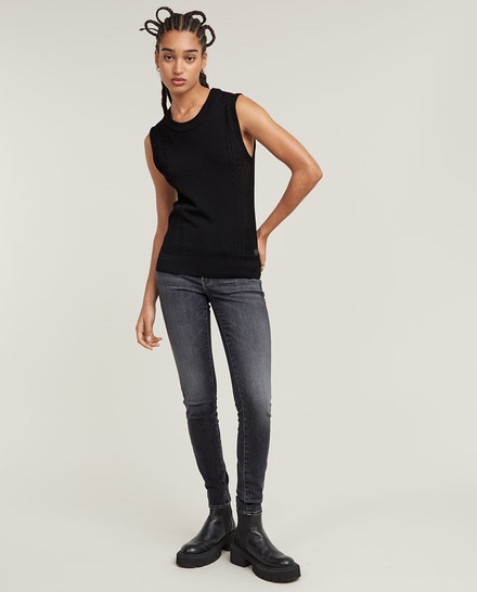 Jeans Femme G-Star Bas T Skinny - Taille W26 L34, Délavé Gris, Neuf Avec étiquette