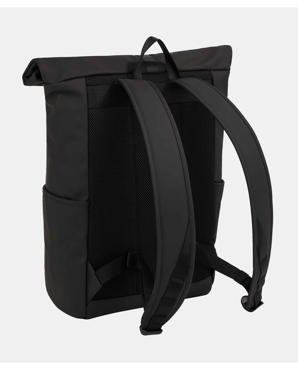 Mochila Estilo Rolltop com Detalhe da Marca Preto-3