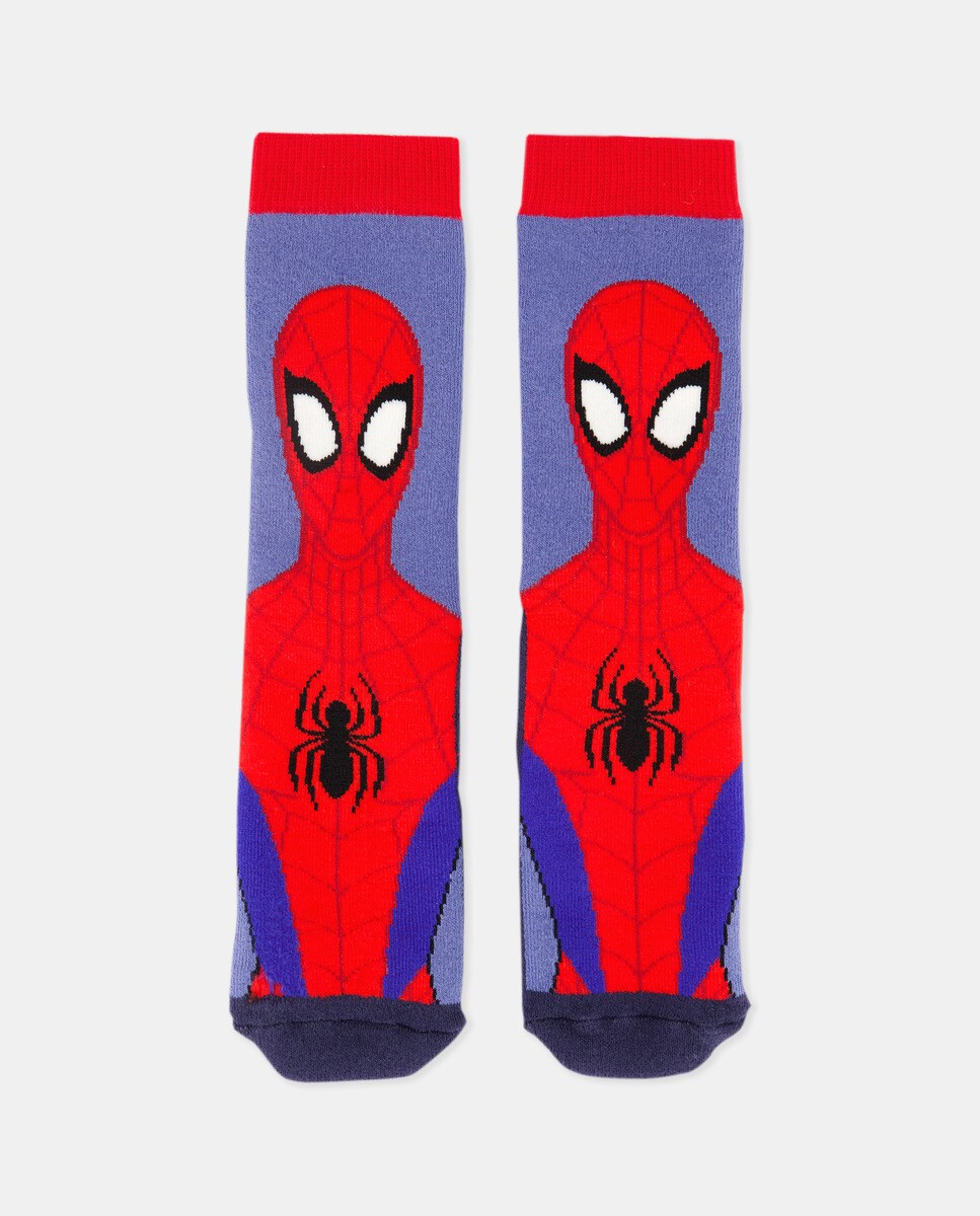 Meias Antiderrapantes Homem-Aranha Azul-1
