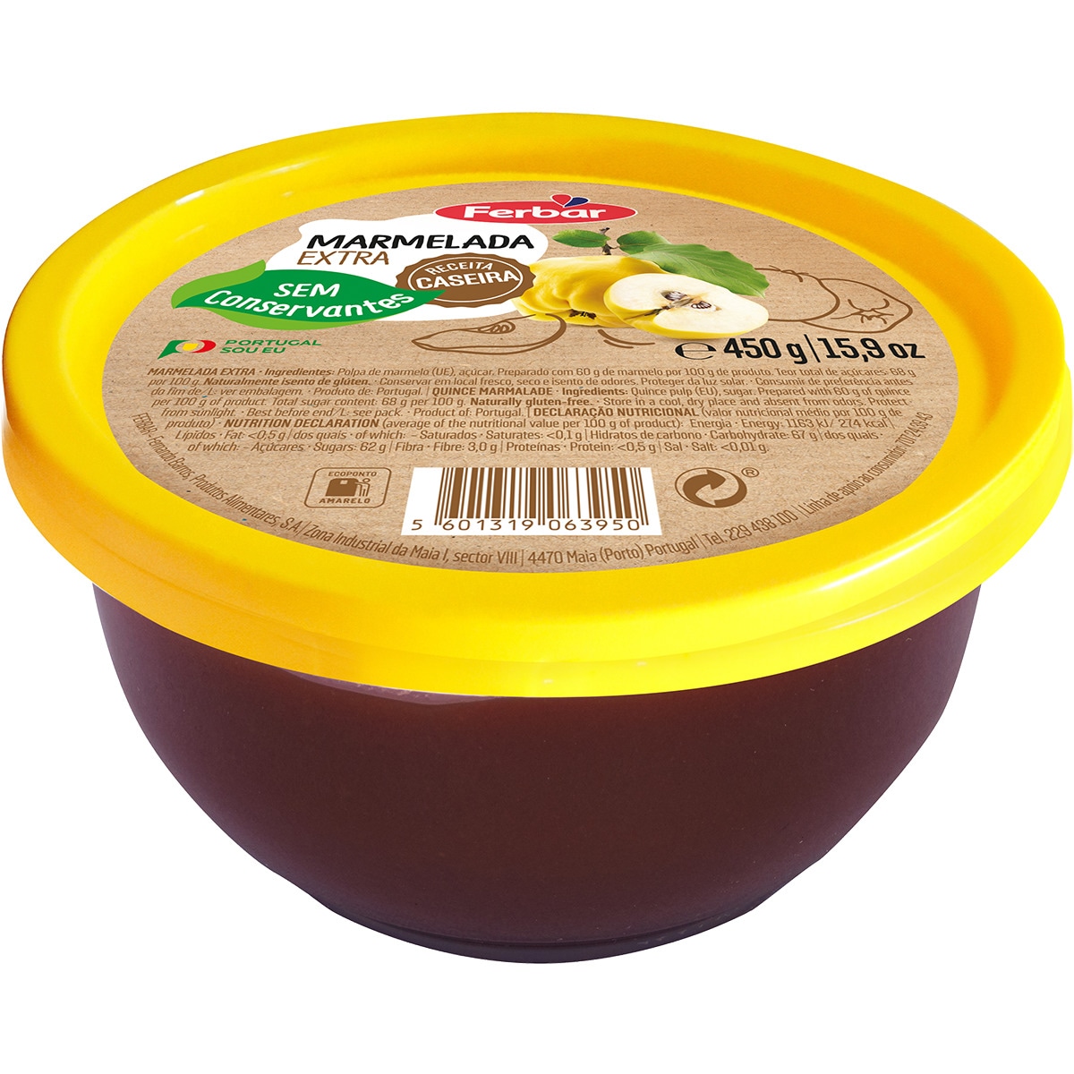 Marmelada Receita Caseira sem Conservantes embalagem 450 g