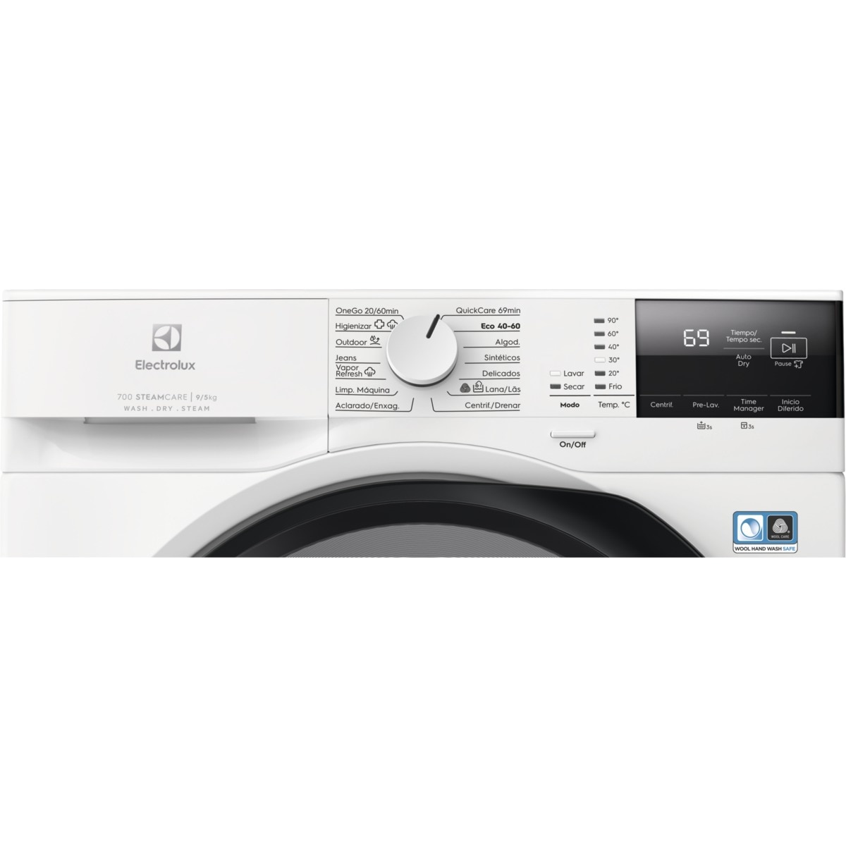 Máquina de Lavar e Secar Roupa Electrolux Série 700 EWI7294M2B SteamCare, DualCare, de 9/5 Kg e de 1400 rpm - Branco Branco-2