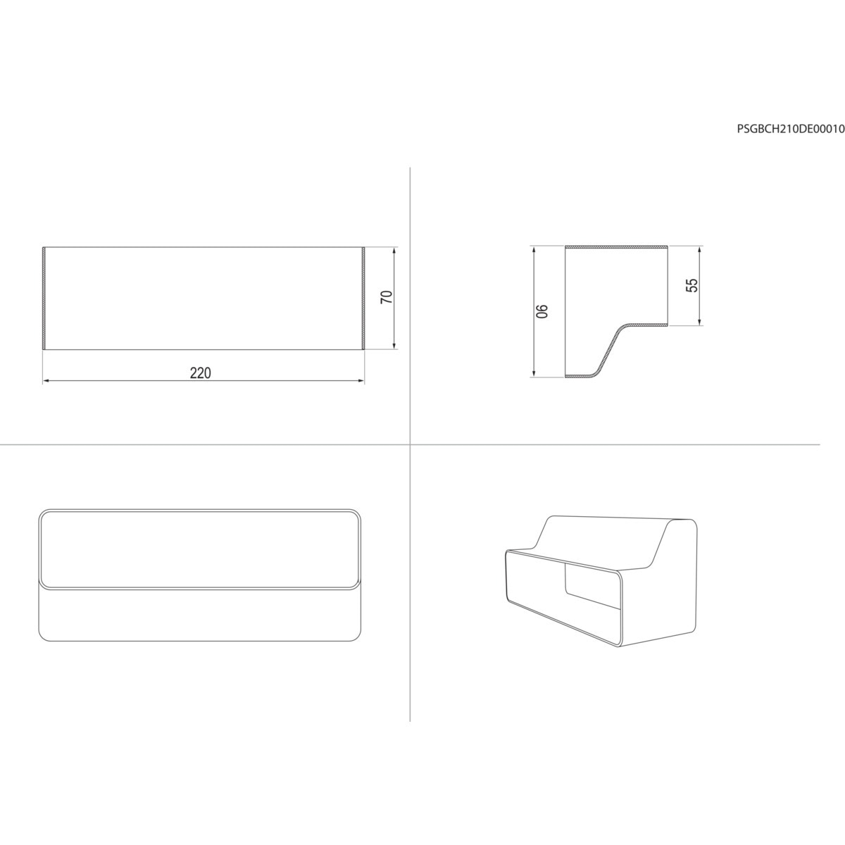 Reductor rectangular AEG para camapanas - M2CKCF11 Blanco-2