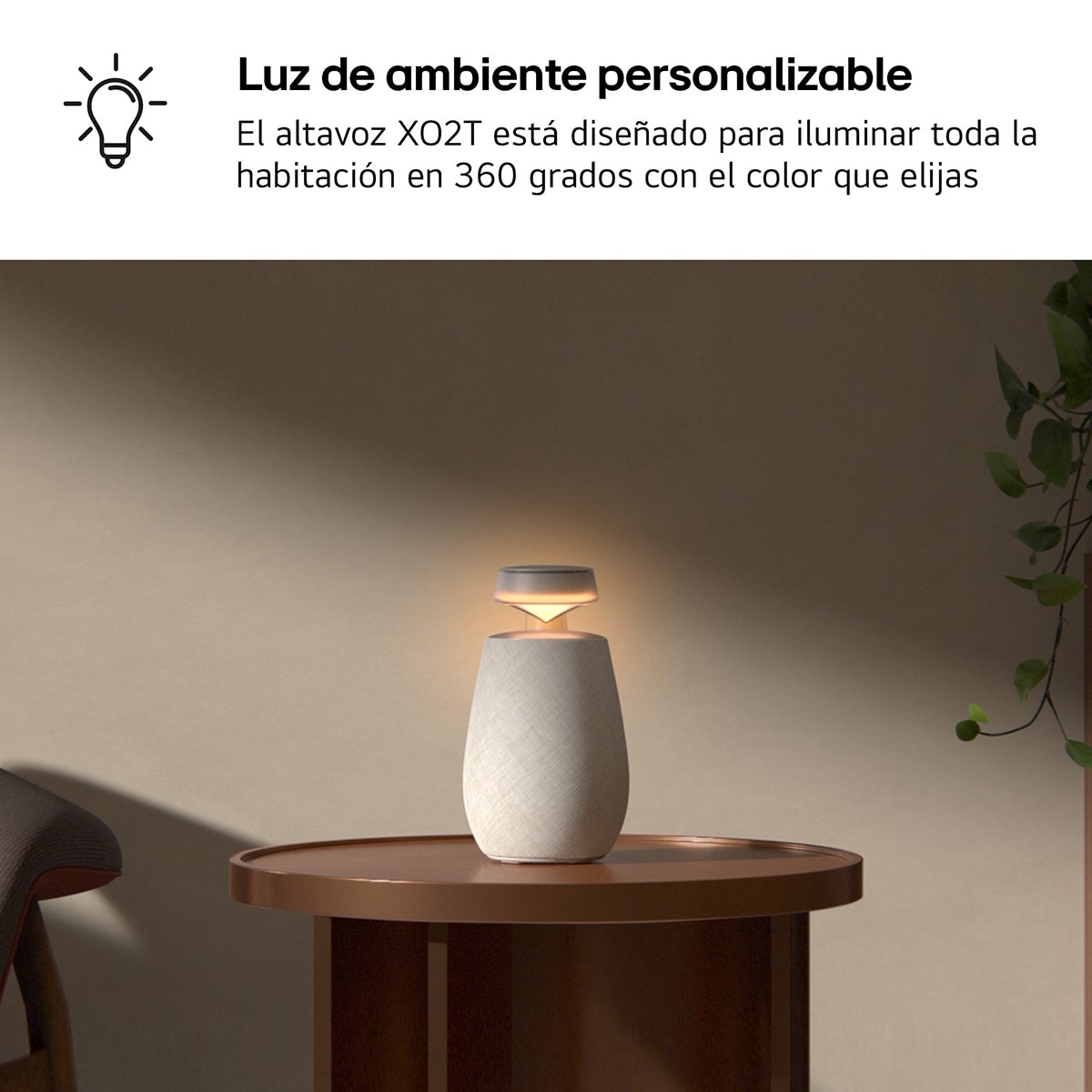 Altavoz portátil LG XBOOM 360 XO2TBE, 20W, 15 Horas autonomía, Iluminación, Resistencia IP55 a polvo y agua Beige-9