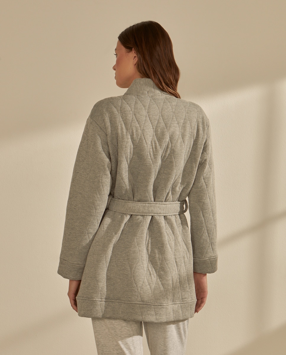Robe com laço 820 Cinzento Médio-3