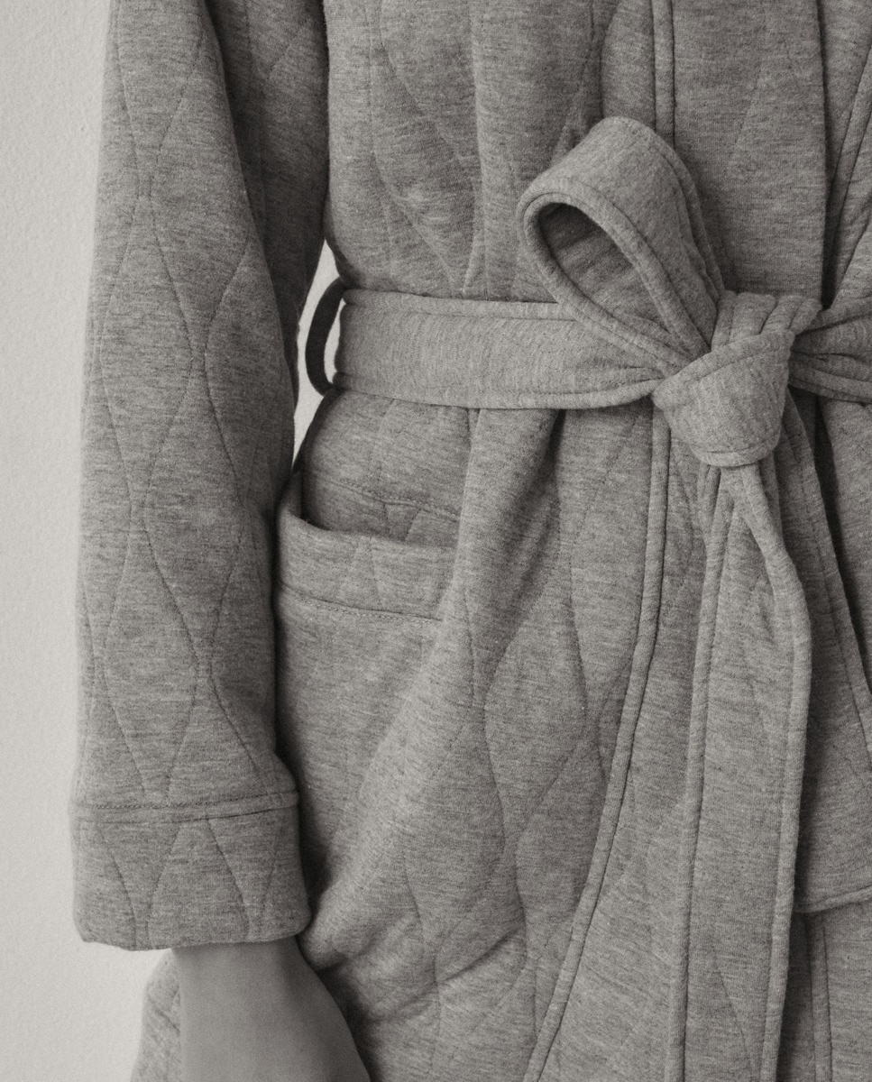Robe com laço 820 Cinzento Médio-6