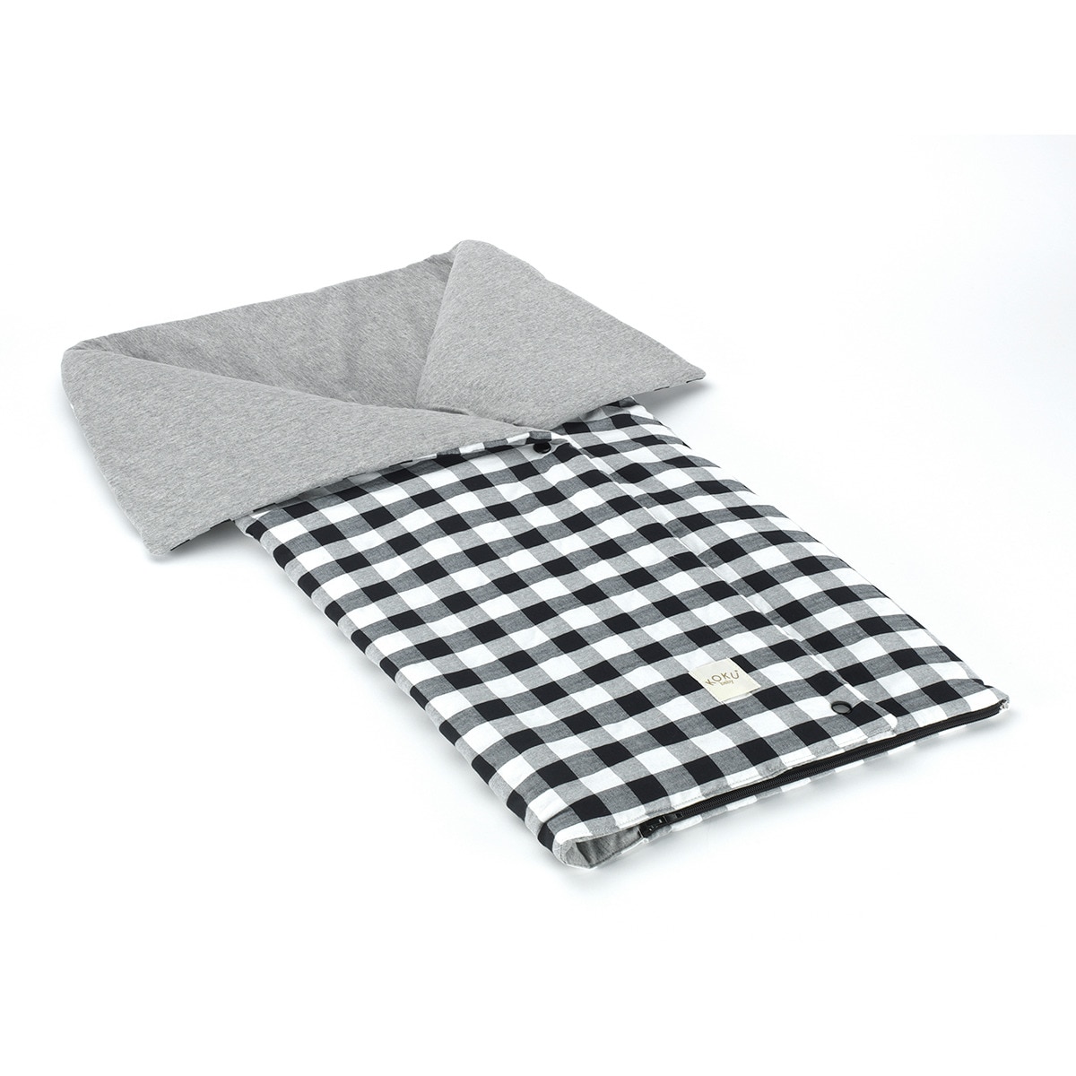 Wrap / Arrullo cuadro vichy Negro / Blanco Negro-1