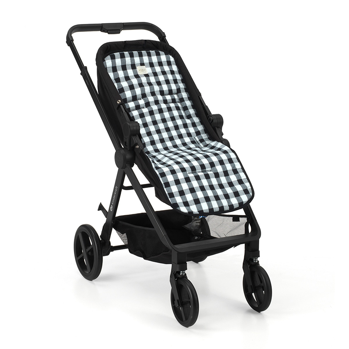 Colchoneta para silla cuadro vichy Negro / Blanco Negro-1