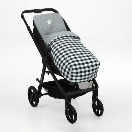 Saco para silla de paseo cuadro vichy Negro Blanco · Koku Baby