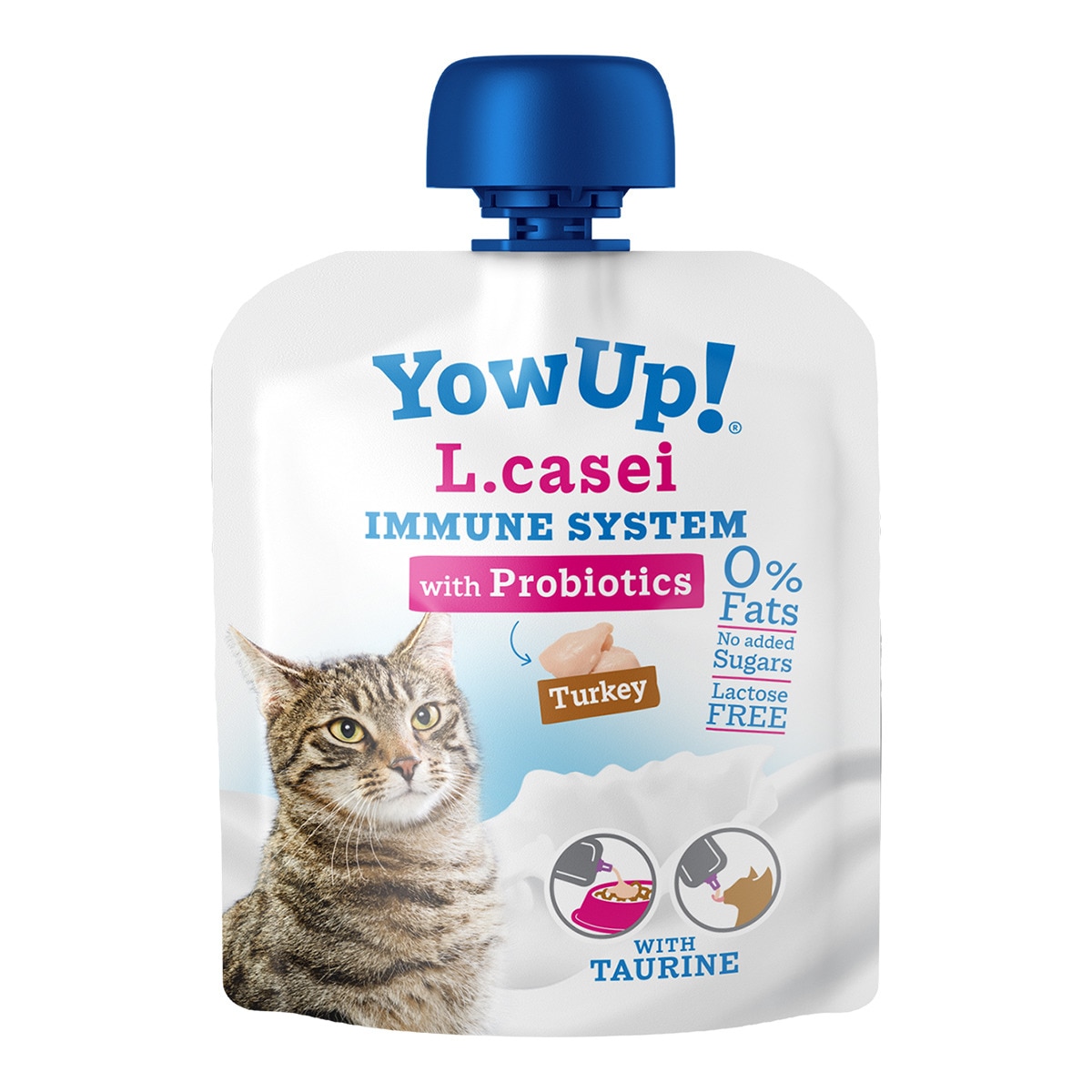 Yogur sin lactosa para gatos Yow Up yogur L. Casei sistema inmune con probióticos pavo 85 g 1