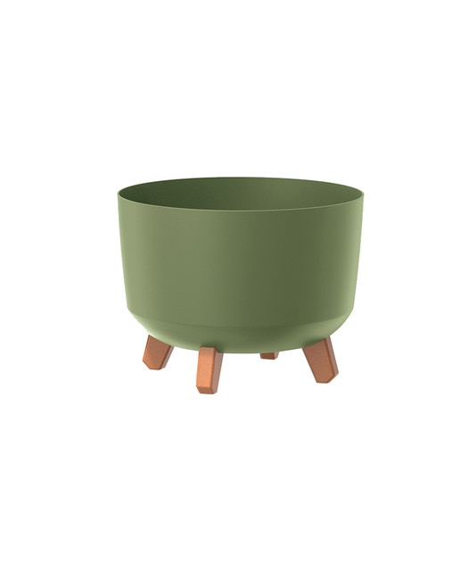 Imagen 0 de Macetero color verde tierra,sin depósito , colección GRACIA  capacidad 9,8 L
