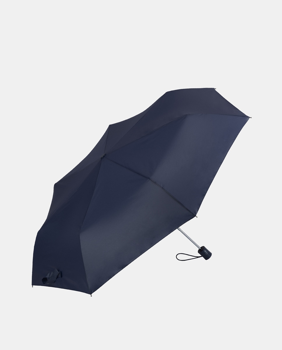 Guarda-Chuva Mini Abre-Fecha com Cabo Direito. Liso Azul-marinho-1