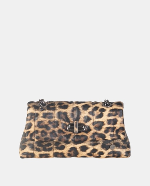 Imagem 0 de Mala a Tiracolo de Cocktail em PU com Animal Print de Leopardo.