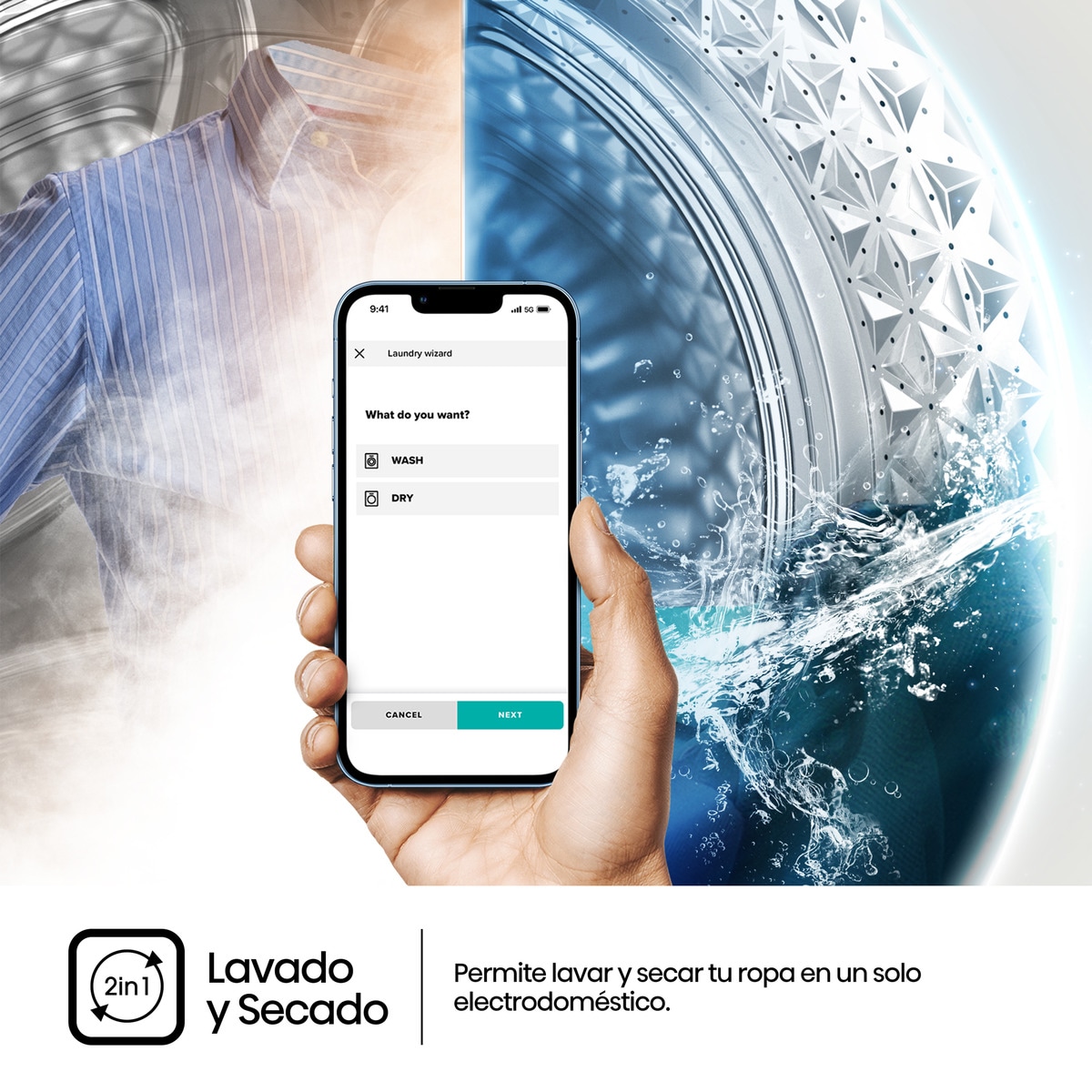 Lavadora secadora Hisense 8 kg / 1.400 rpm, Wifi Serie 3S - WD3S8043BW3 Blanco-11