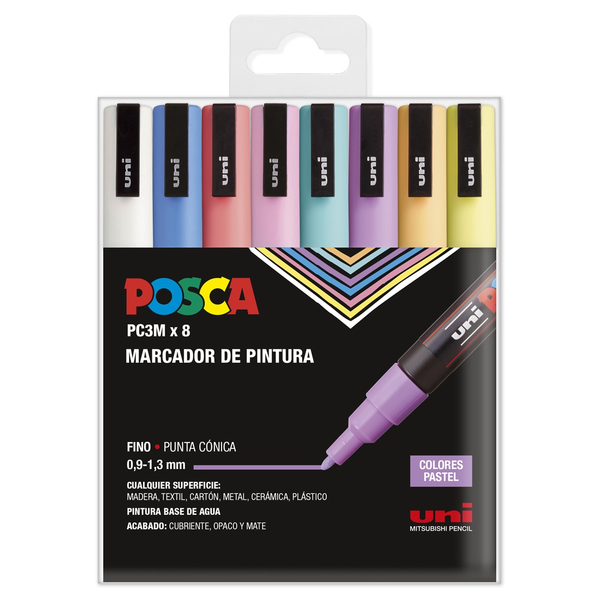Imagen 0 de Pack 8 colores PC-3M Posca pastel