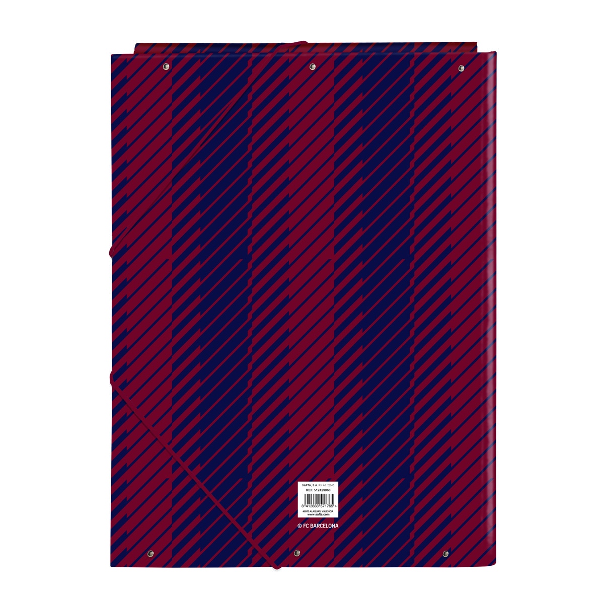 Carpeta cartón folio gomas solapas F.C. Barcelona Safta azul marino y granate Azul / Granate-2